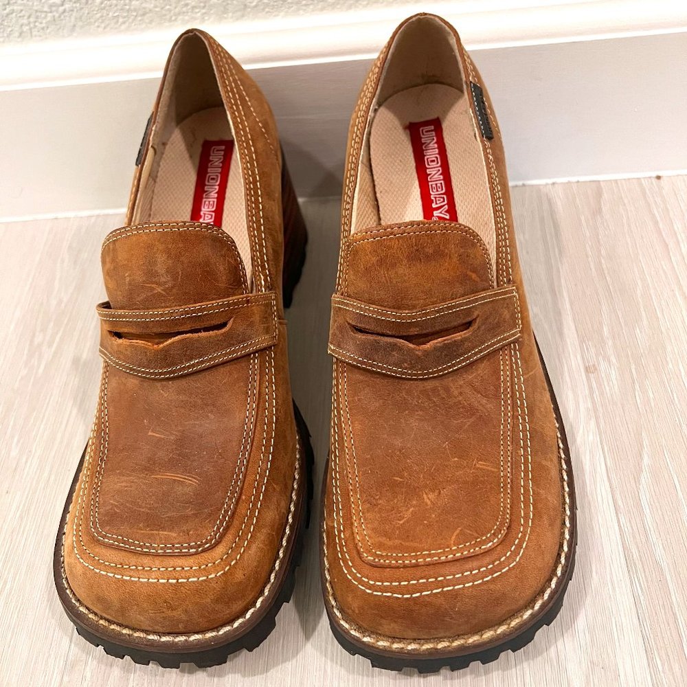 Union Bay y2k Suede Chunky Platform Loafers Size 9